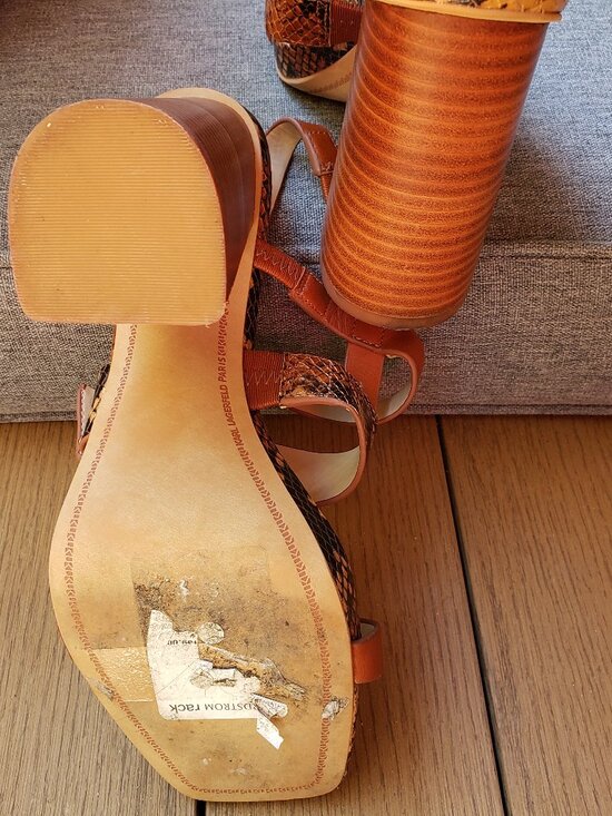 EUC KARL LAGERFELD PARIS Marlow Slingback Heels Square Toe earth brown (7) - Picture 3 of 9